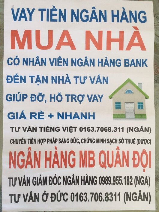 Dịch vụ: Vay tiền ngân hàng mua nhà